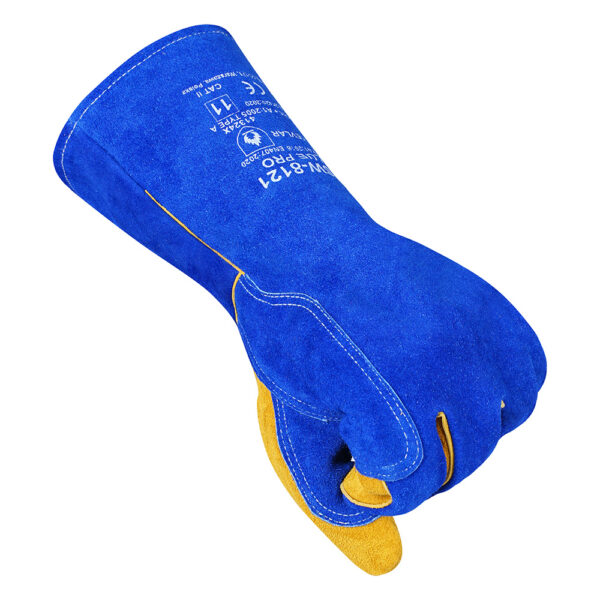 PSW-8121 Blue Pro Rękawice spawalnicze do MIG ze wzmocnieniem - Image 4
